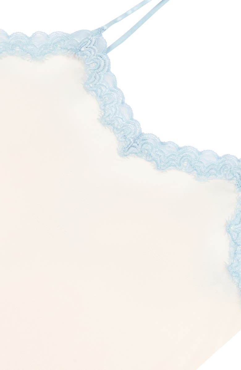 Uwila Warrior Soft Silk Lace Trim Camisole, Alternate, color, Winter White/ Sky Blue