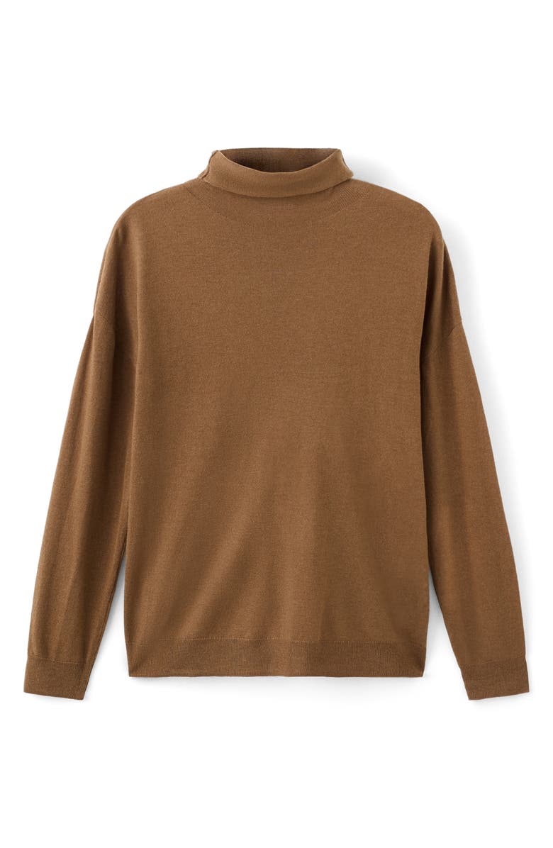 MANGO Turtleneck Sweater, Main, color, Tobacco Brown