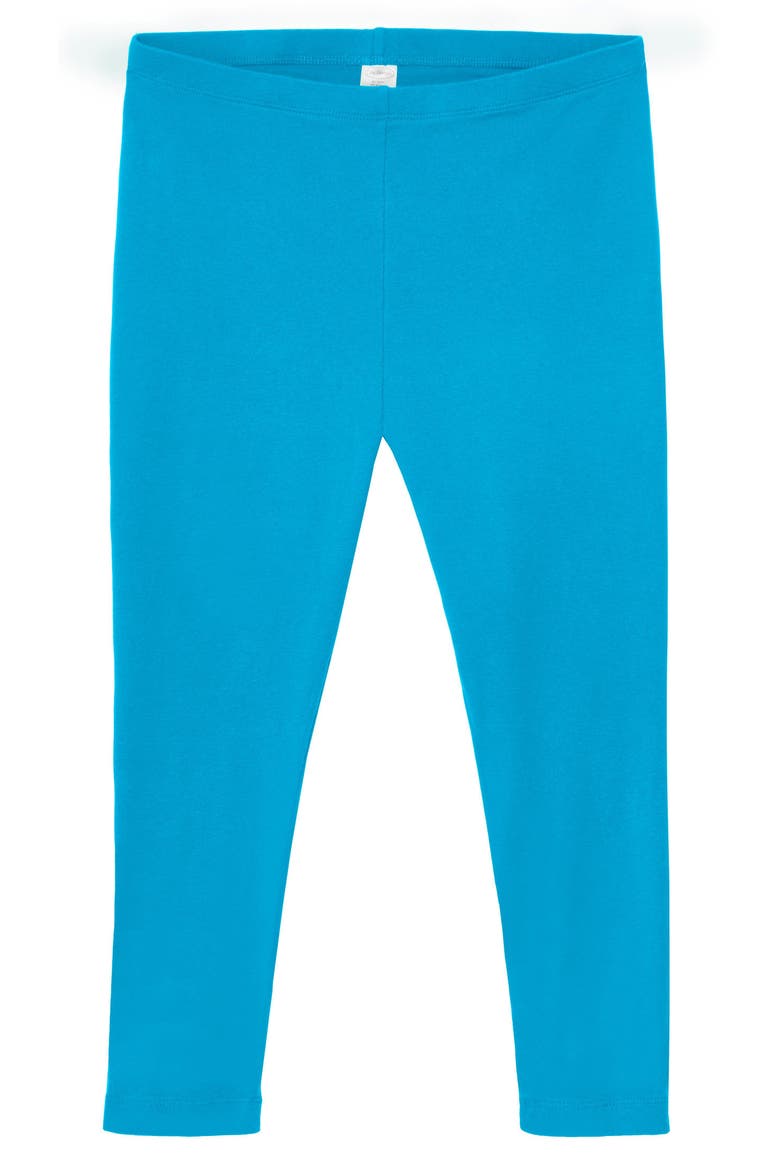 Women's Soft 100% Cotton Everyday Wear Capri Leggings, Alternate, color, Turquoise