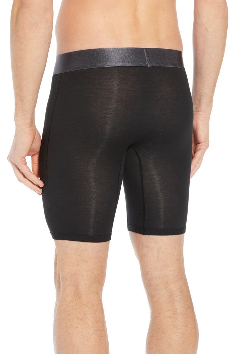 Second Skin Gunmetal Waistband Boxer Briefs, Alternate, color, BLACK