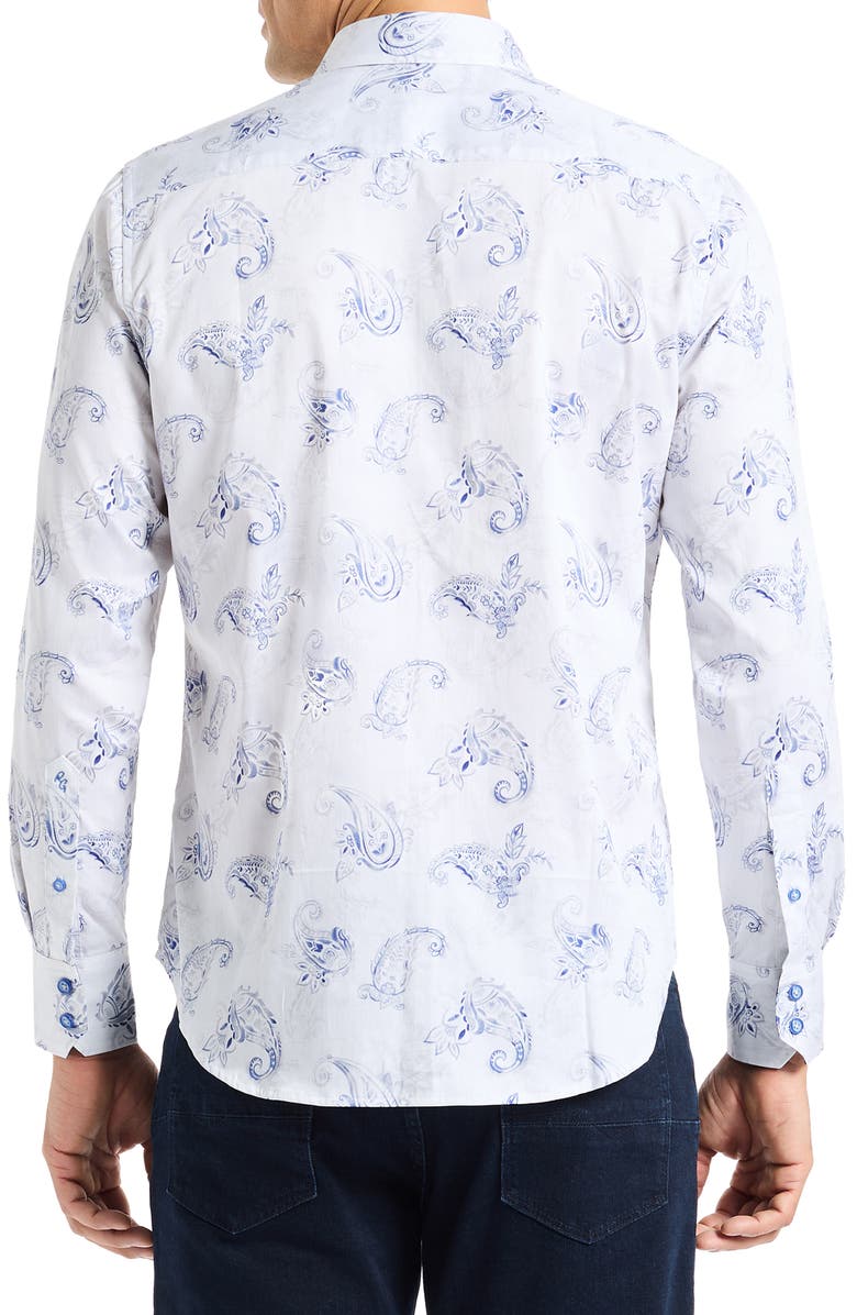 Robert Graham Ramsey Long Sleeve Button-Up Shirt, Alternate, color, White/ Blue