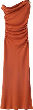 MANGO Asymmetric One Shoulder Midi Dress