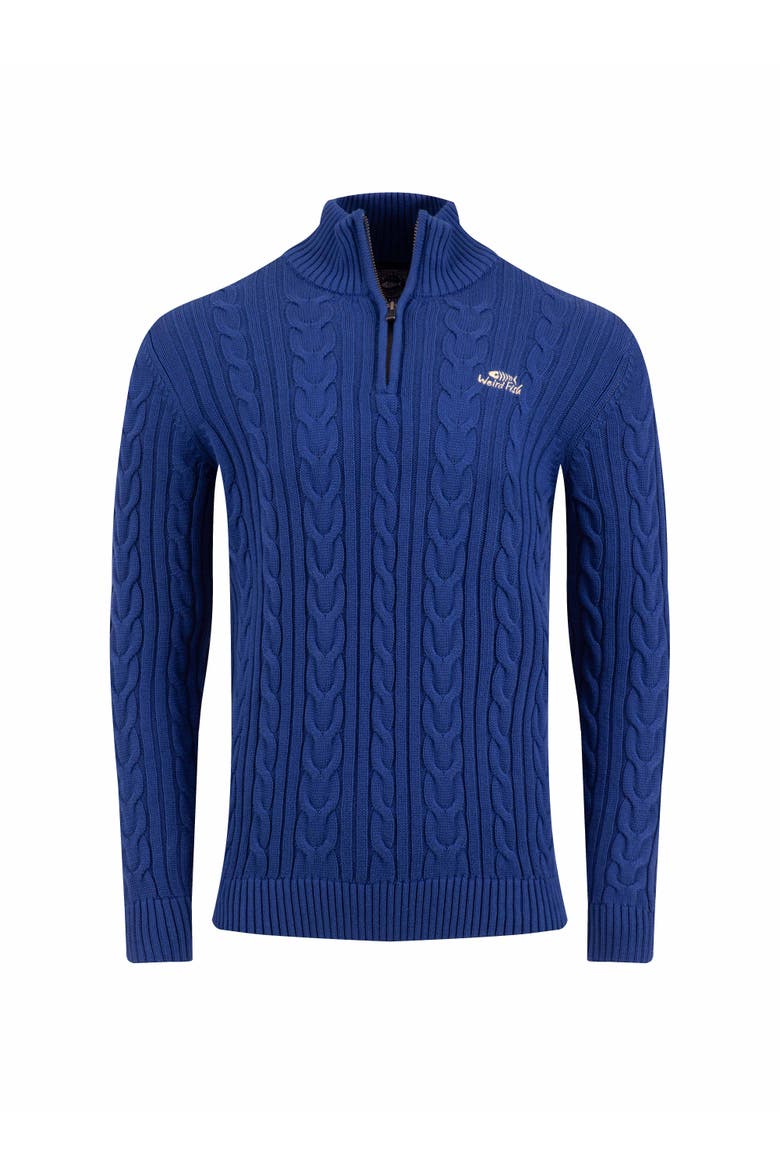 Heath 1/4 Zip Cable Knit Jumper, Alternate, color, Mazarine Blue