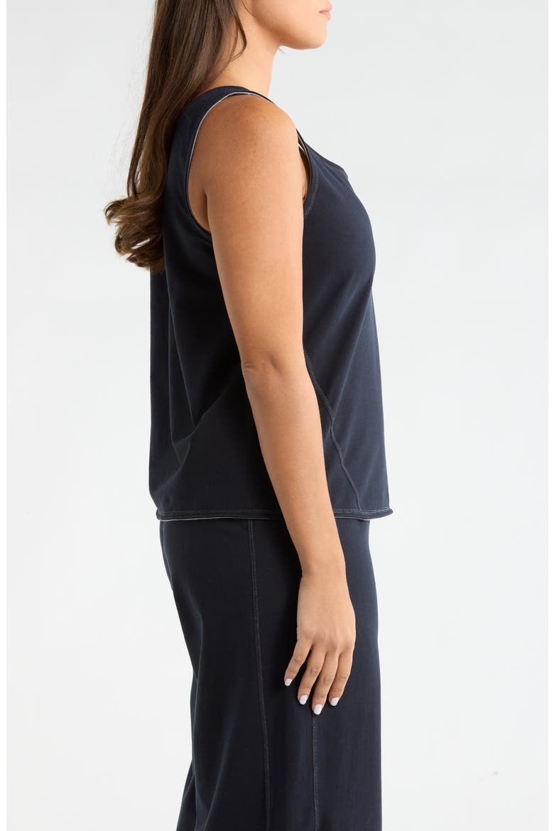 Reversible Essential Stretch Cotton Tank, Alternate, color, TRUE NAVY/ GREY MELANGE