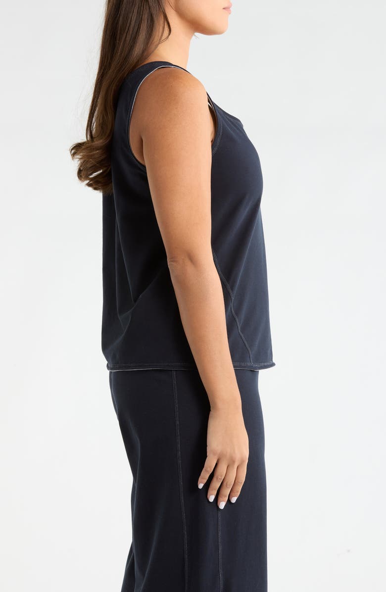 Lysse Reversible Essential Stretch Cotton Tank, Alternate, color, True Navy/ Grey Melange
