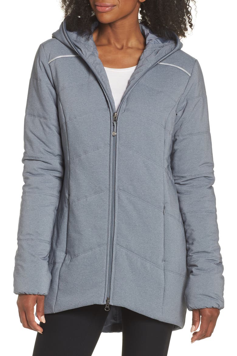 Daphne Hooded Puffer Jacket, Main, color, GREY SLATE MELANGE