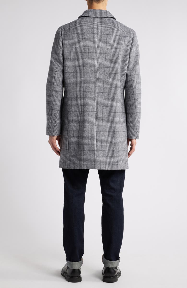 Hart Schaffner Marx Armitage Wool Blend Topcoat, Alternate, color, Light Grey Plaid