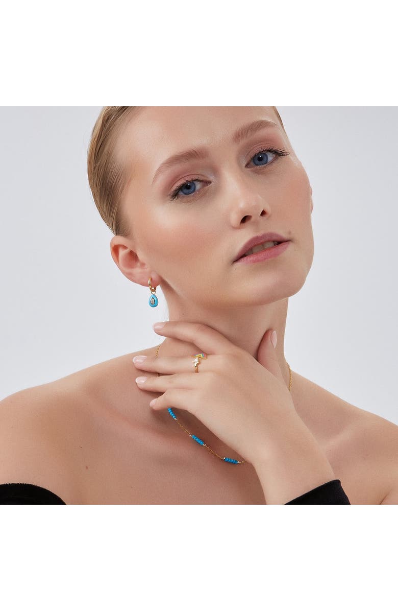 Spero London Enamel Arrow Ring In Sterling Silver, Alternate, color, Gold