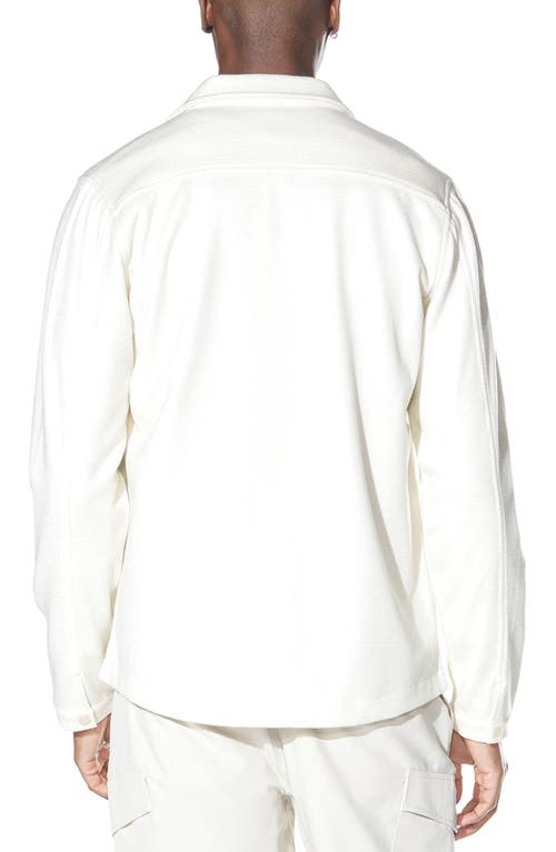 Civil Society Relaxed Fit Knit Shirt Jacket In White