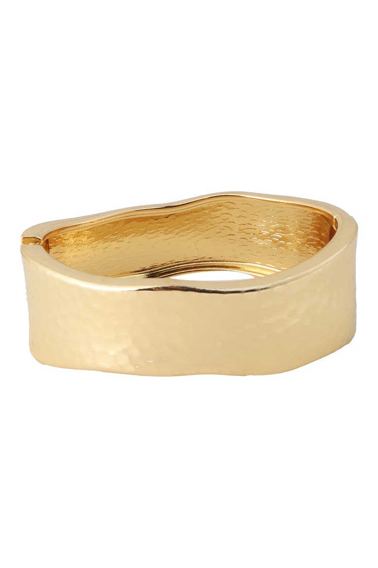Hammered Hinge Bangle, Main, color, GOLD