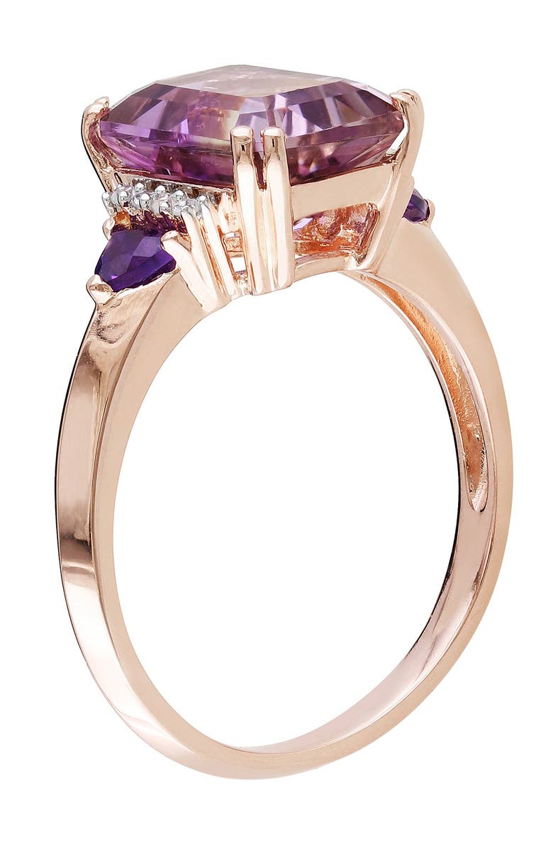 DELMAR Ametrine, Amethyst & Diamond Ring - 0.04 ctw, Alternate, color, Purple