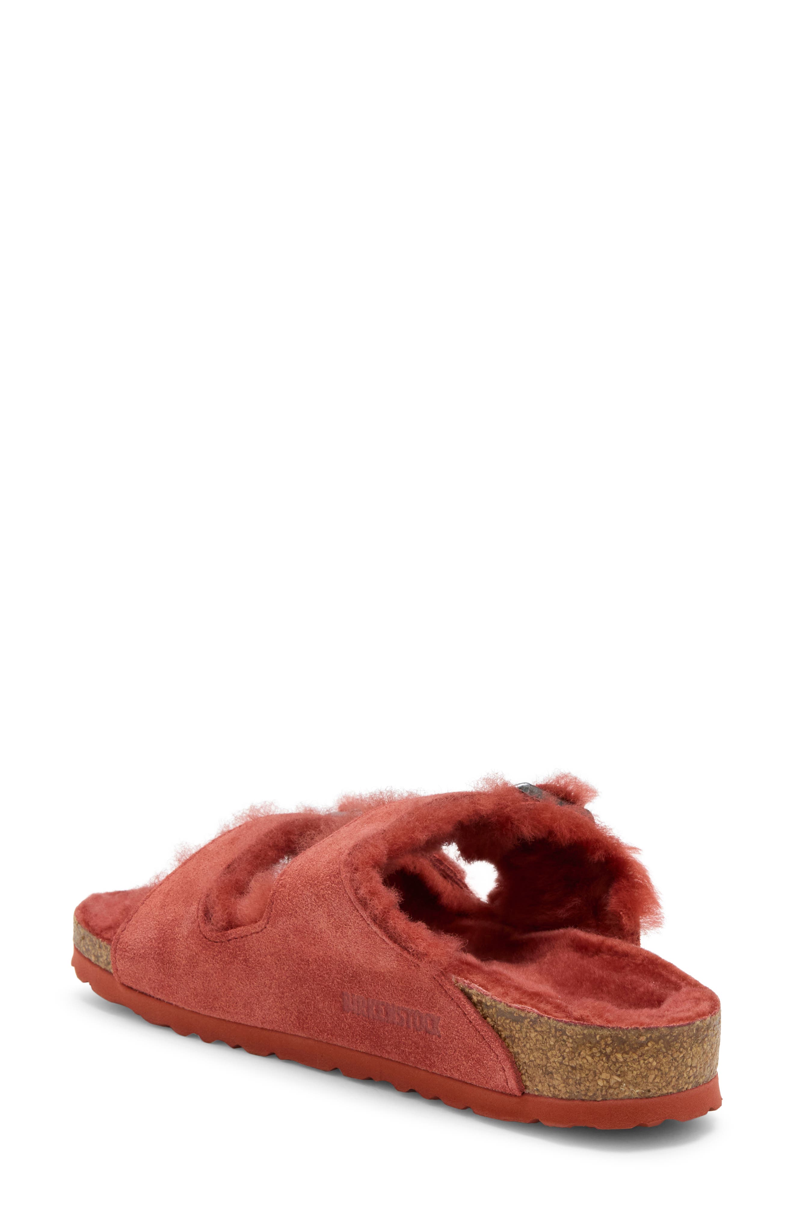 Arizona Genuine Shearling Slide Sandal, Alternate, color, RED