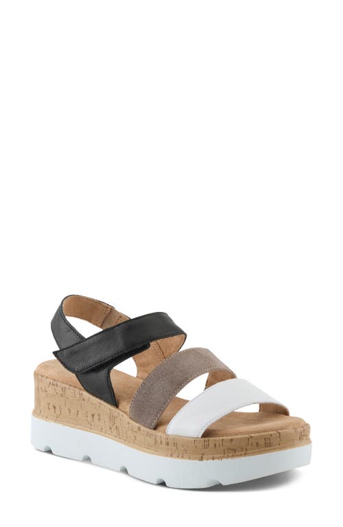 Spring Step Acey Wedge Platform Sandal In Black Multi