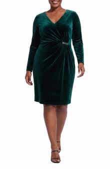 Side Ruched V-Neck Sheath Dress