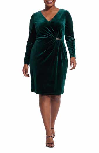 Side Ruched V-Neck Sheath Dress