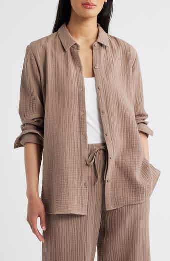 Eileen Fisher Easy Classic Organic Cotton Button-Up Shirt