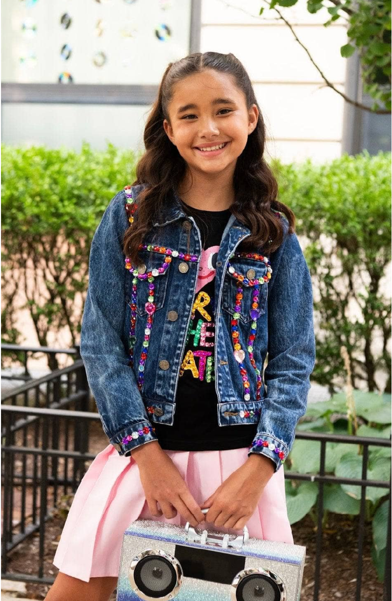 Lola + The Boys Jelly Bean Denim Jacket, Alternate, color, Blue