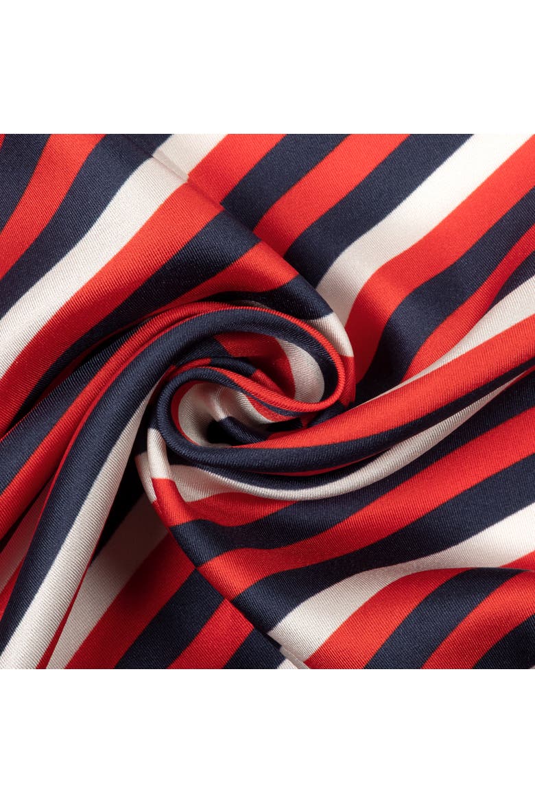Stripes Silk Scarf, Alternate, color, Navy