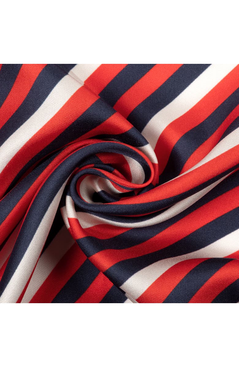 Echo Stripes Silk Scarf, Alternate, color, Navy