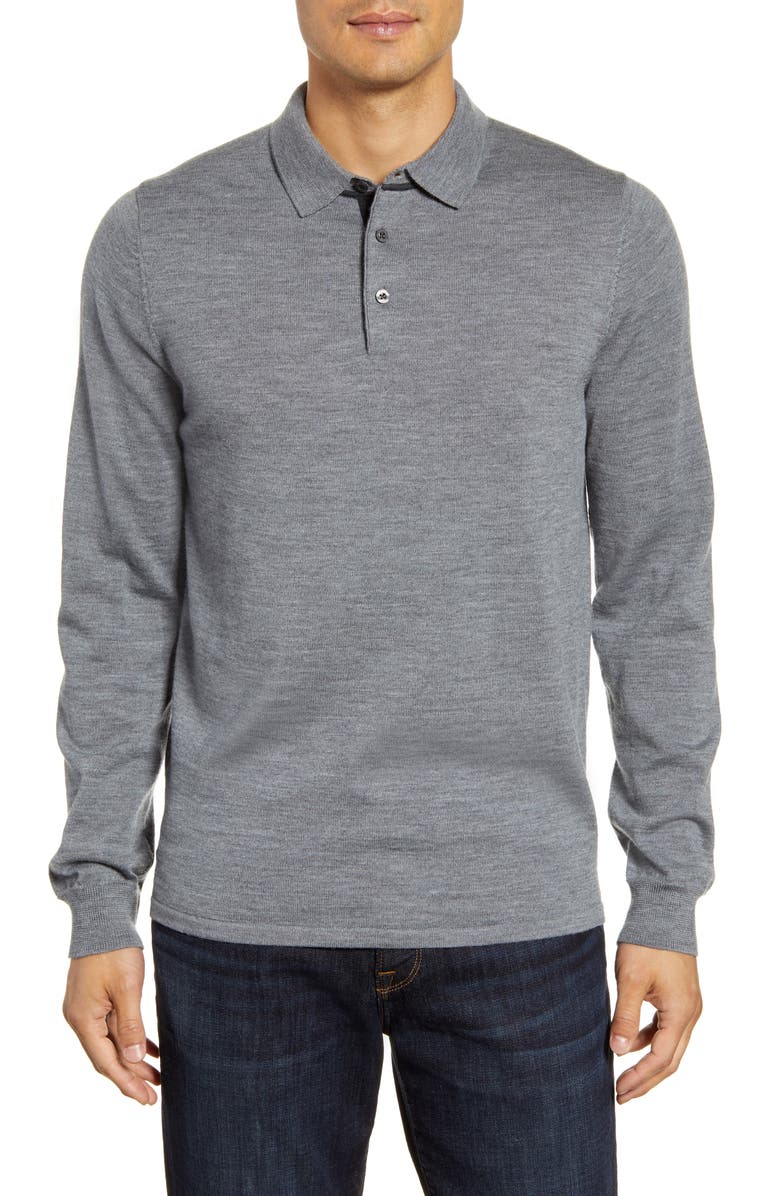 NORDSTROM MEN'S SHOP Merino Wool Polo Sweater, Main, color, 
