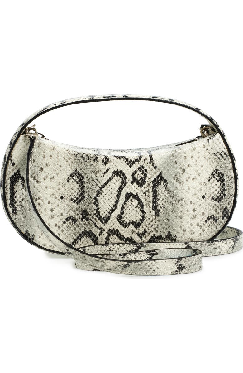 Coperni Small Sound Swipe Snakeskin Embossed Leather Handbag, Alternate, color, White/ Grey Whtgry