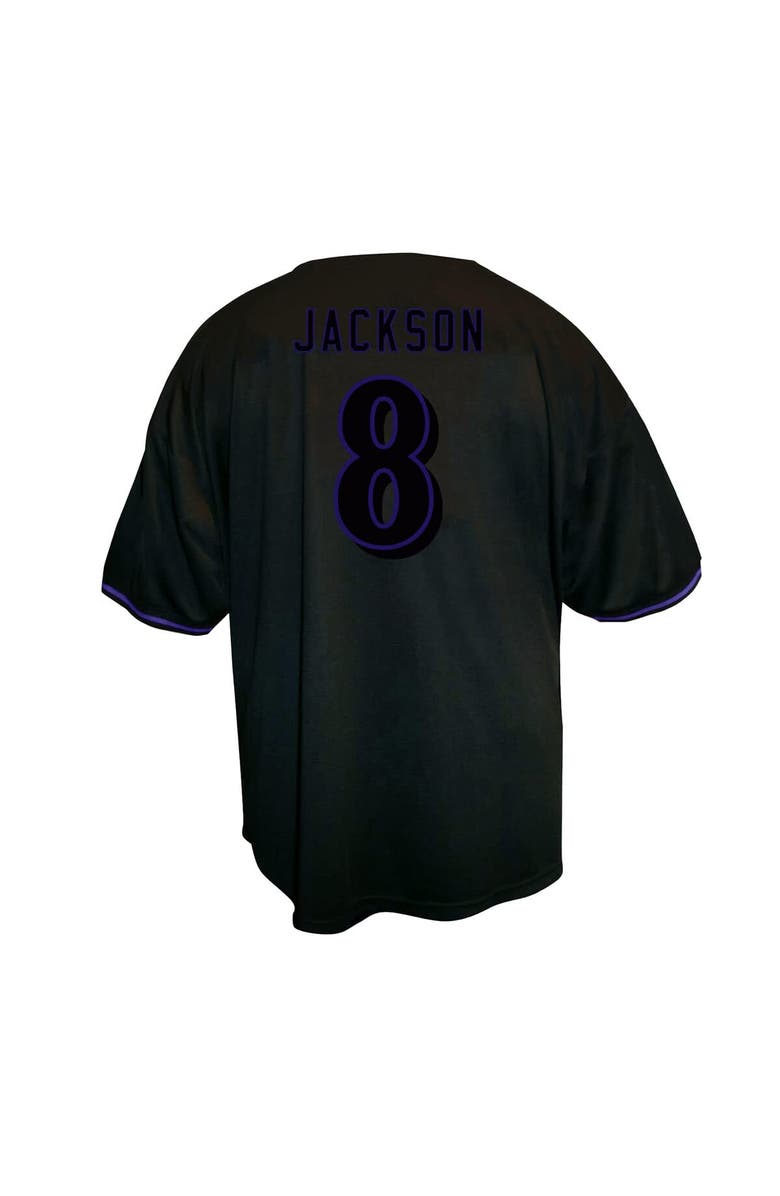 FANATICS Men's Fanatics Lamar Jackson Black Baltimore Ravens Big & Tall Baseball Button-Up Shirt, Alternate, color, Black