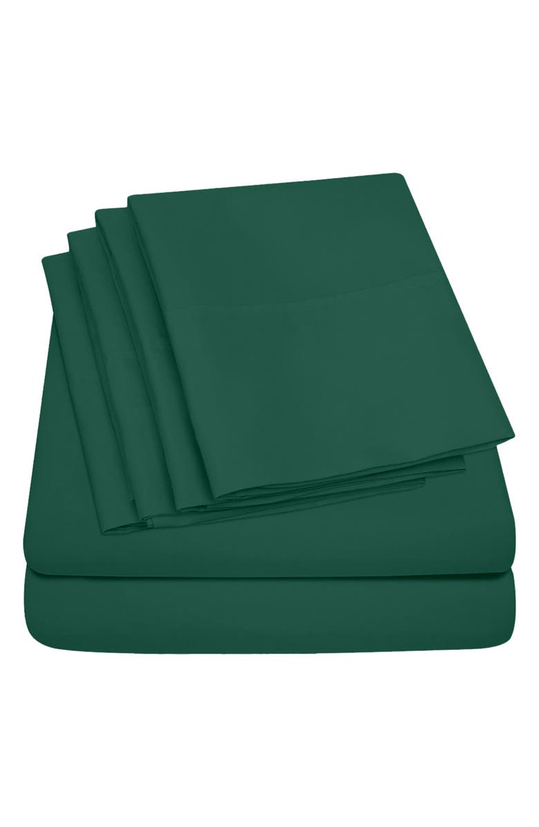 Luxury Home Bright Deep Pocket Premium Sheet Set, Main, color, Emerald Green