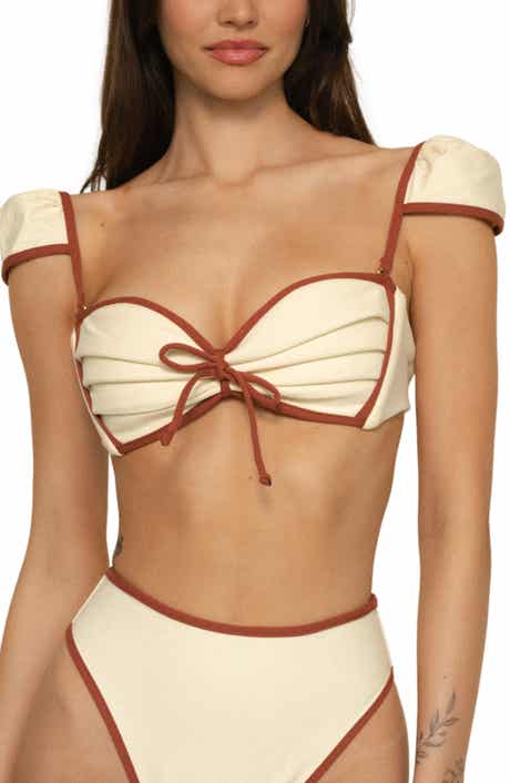 MONTCE Camana Contrast Binding Cap Sleeve Bikini Top