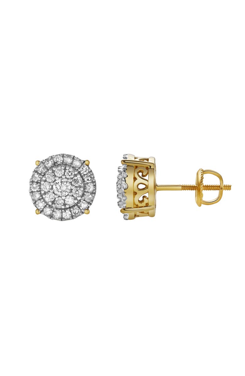 LuvMyJewelry Luminelle 10K Yellow Gold Cluster Diamond Unisex Earrings - 0.53 Cts, Main, color, 10K Yellow Gold