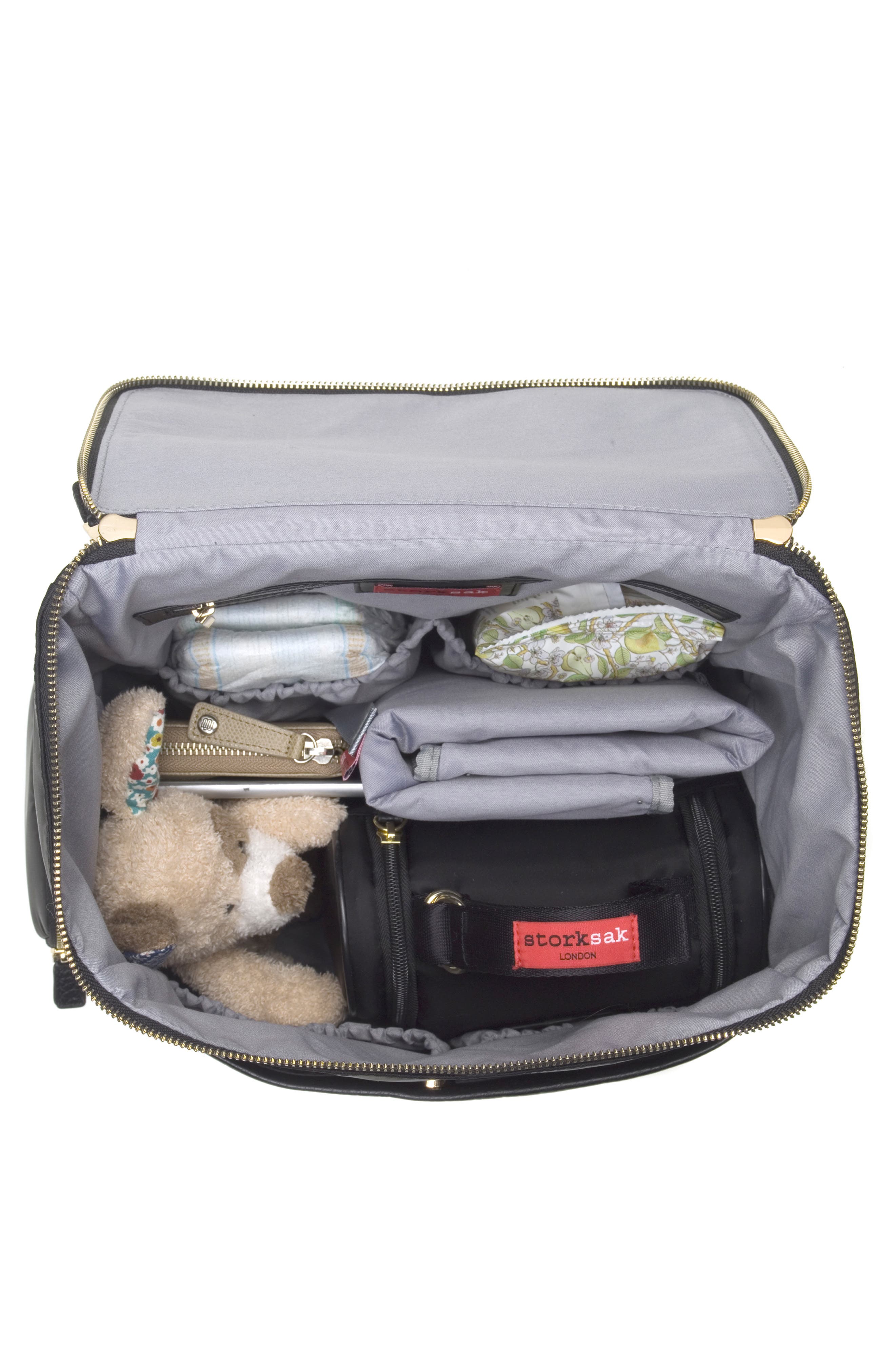 Storksak Alyssa Leather Diaper Backpack & Stroller Bag Bundle, Alternate, color, 