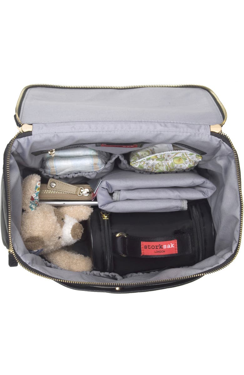 Storksak Alyssa Leather Diaper Backpack & Stroller Bag Bundle, Alternate, color,