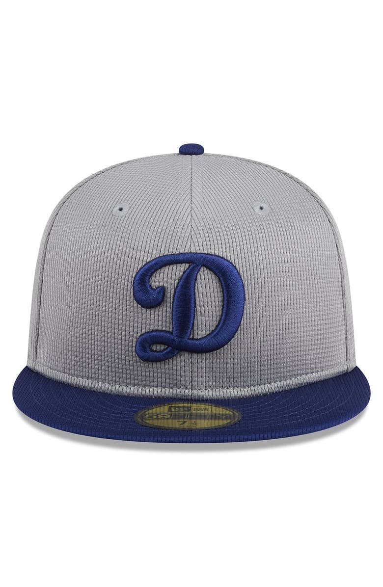 New Era Men's New Era  Gray Los Angeles Dodgers 2024 Batting Practice 59FIFTY Fitted Hat, Alternate, color, 