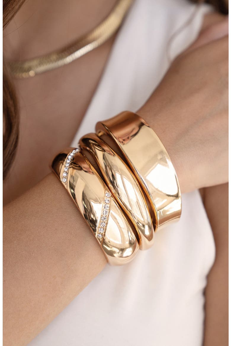 Dome Bangle Bracelet, Alternate, color, GOLD