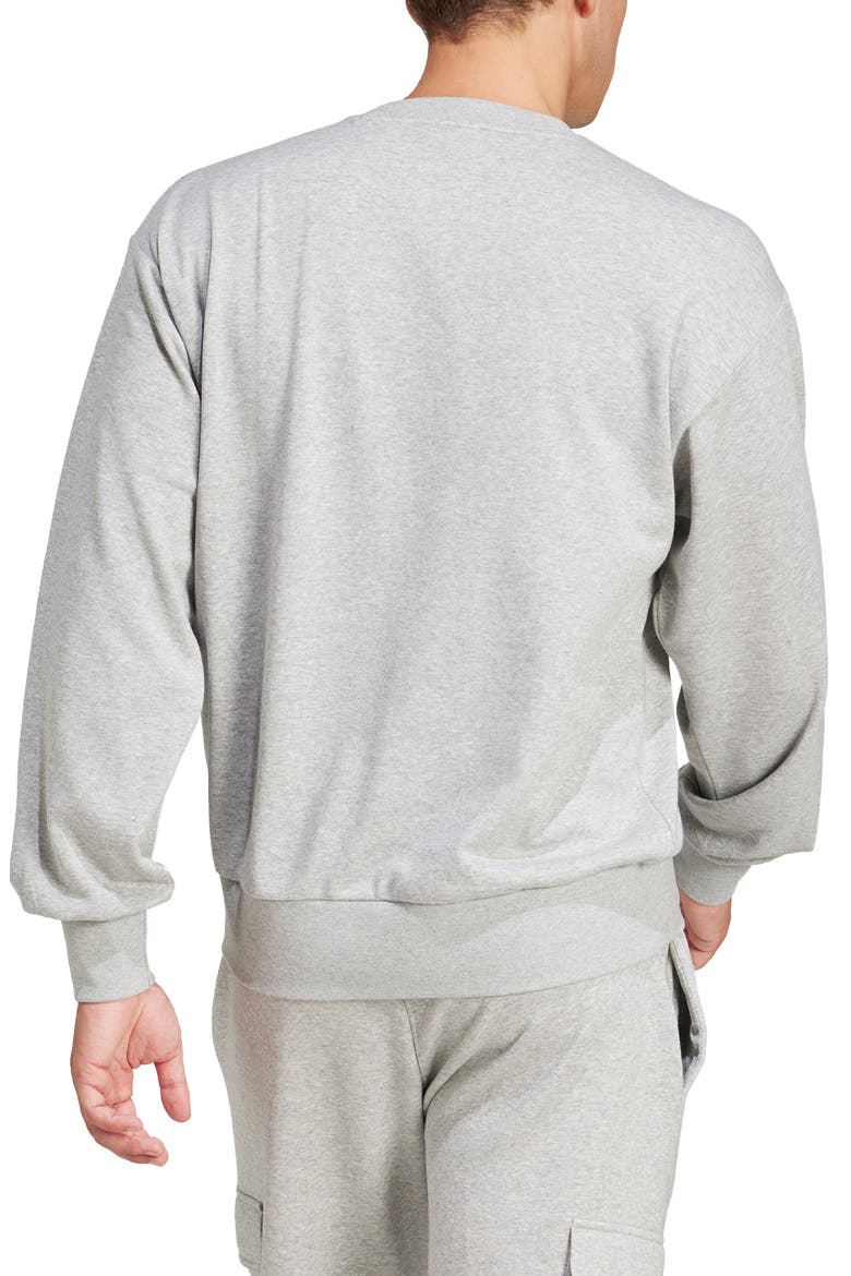 Essentials French Terry Crewneck Sweatshirt, Alternate, color, MGREYH/BLA
