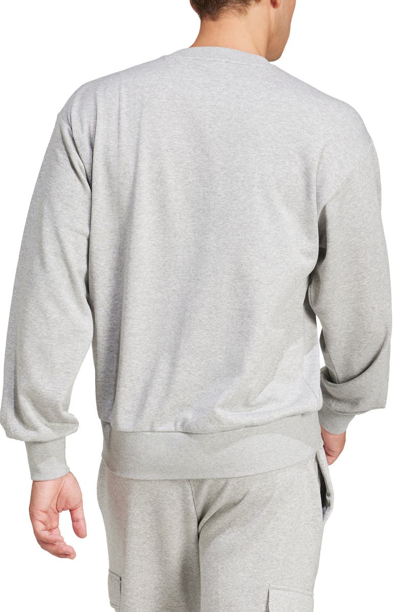 adidas Essentials French Terry Crewneck Sweatshirt, Alternate, color, Mgreyh/Bla