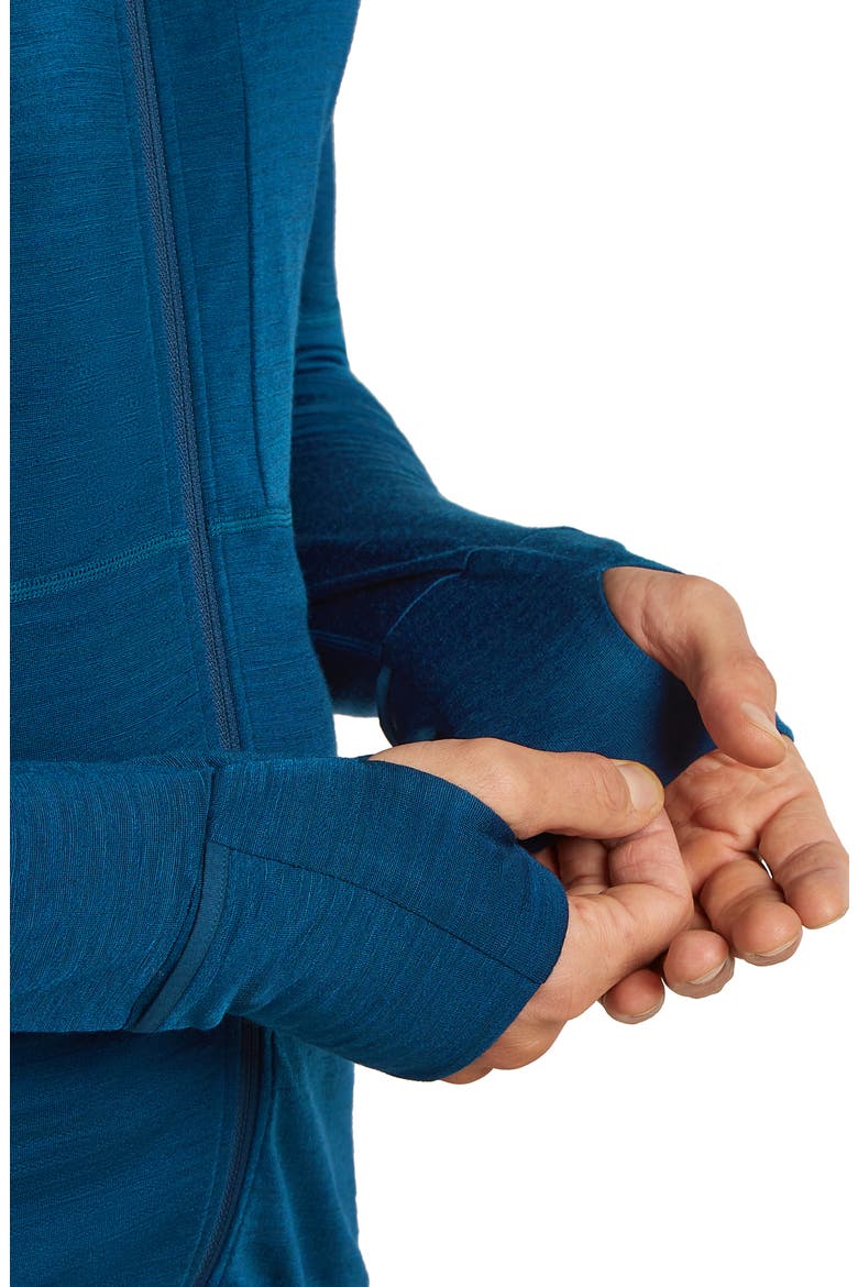Lyocell & Merino 200 Realfleece Descender Hooded Jacket, Alternate, color, ATLANTIS/ ARCTIC