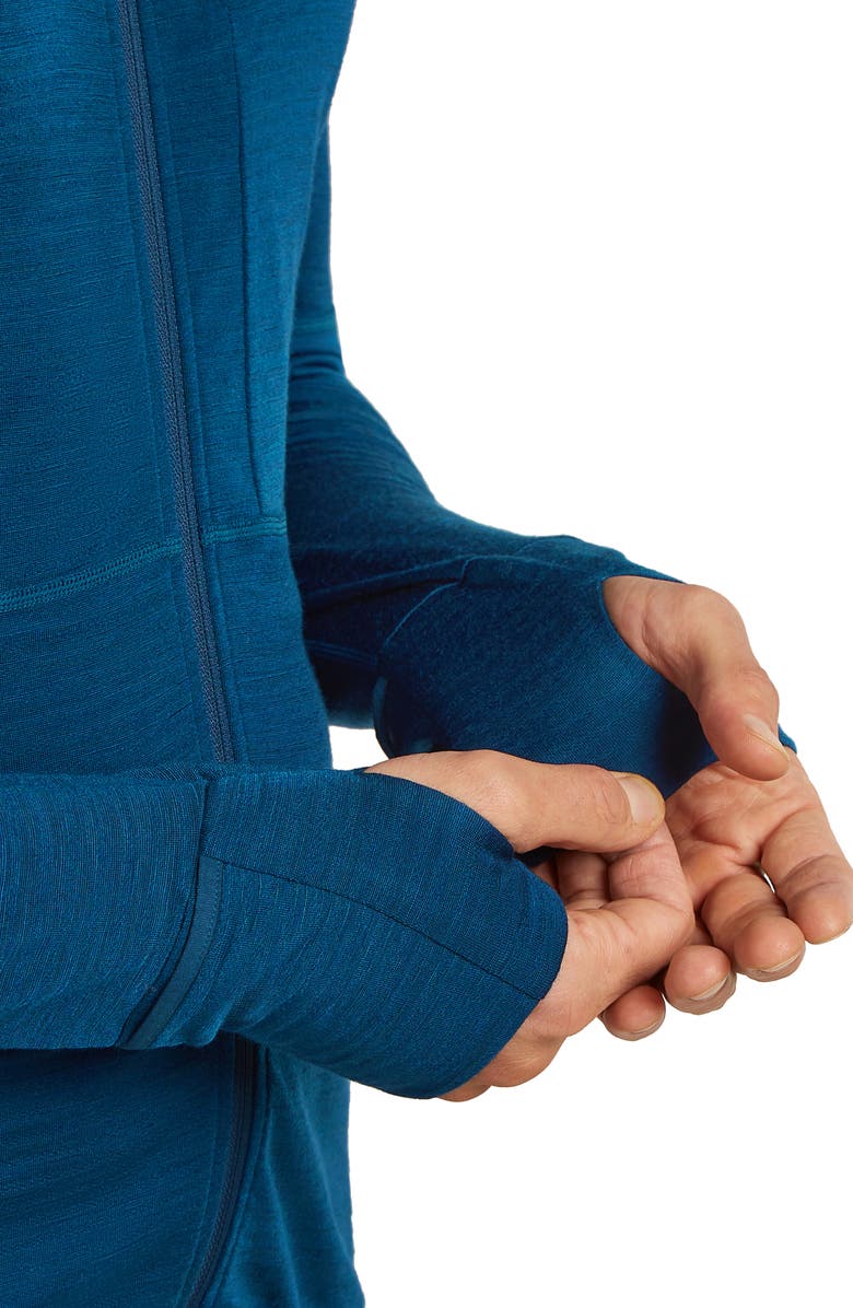 Icebreaker Lyocell & Merino 200 Realfleece Descender Hooded Jacket, Alternate, color, Atlantis/ Arctic