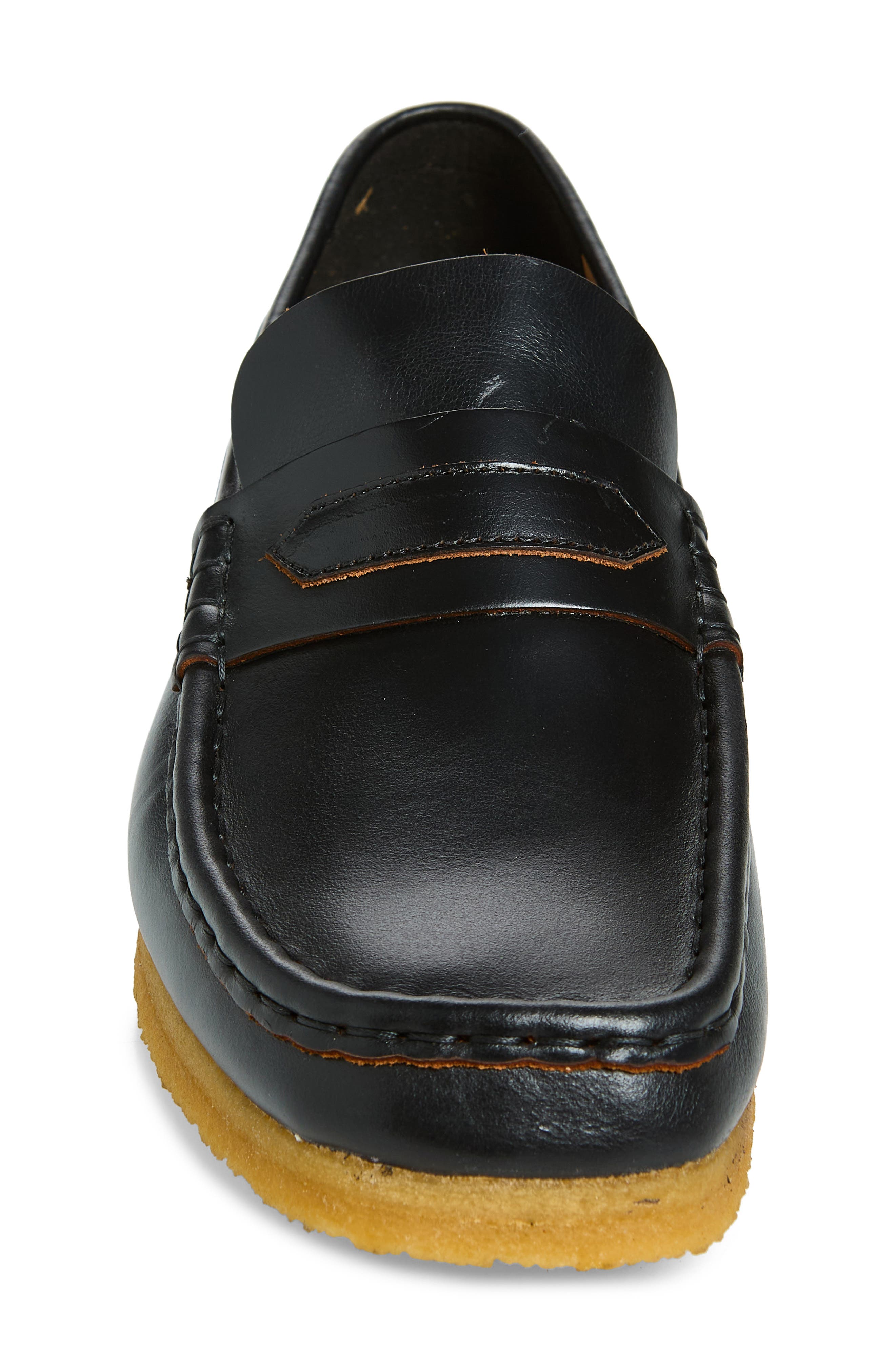 Clarks<sup>®</sup> Wallabee Penny Loafer, Alternate, color, Blk Smooth