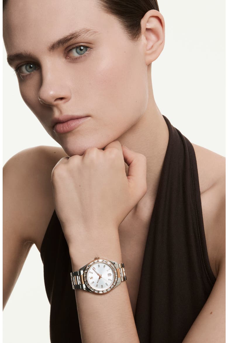Matrix Crystal Bracelet Watch, 35mm, Alternate, color, SILVER MULTI TONE