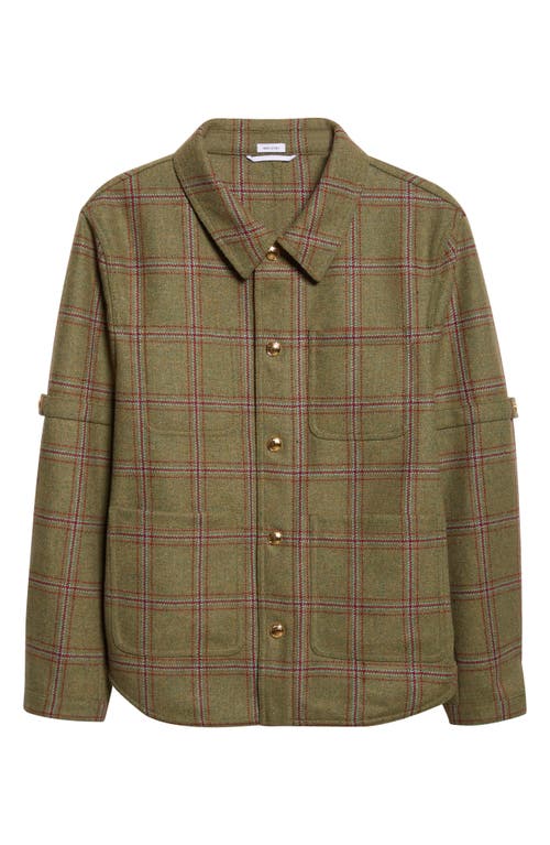 Thom Browne Armband Plaid Wool Utility Jacket In Green