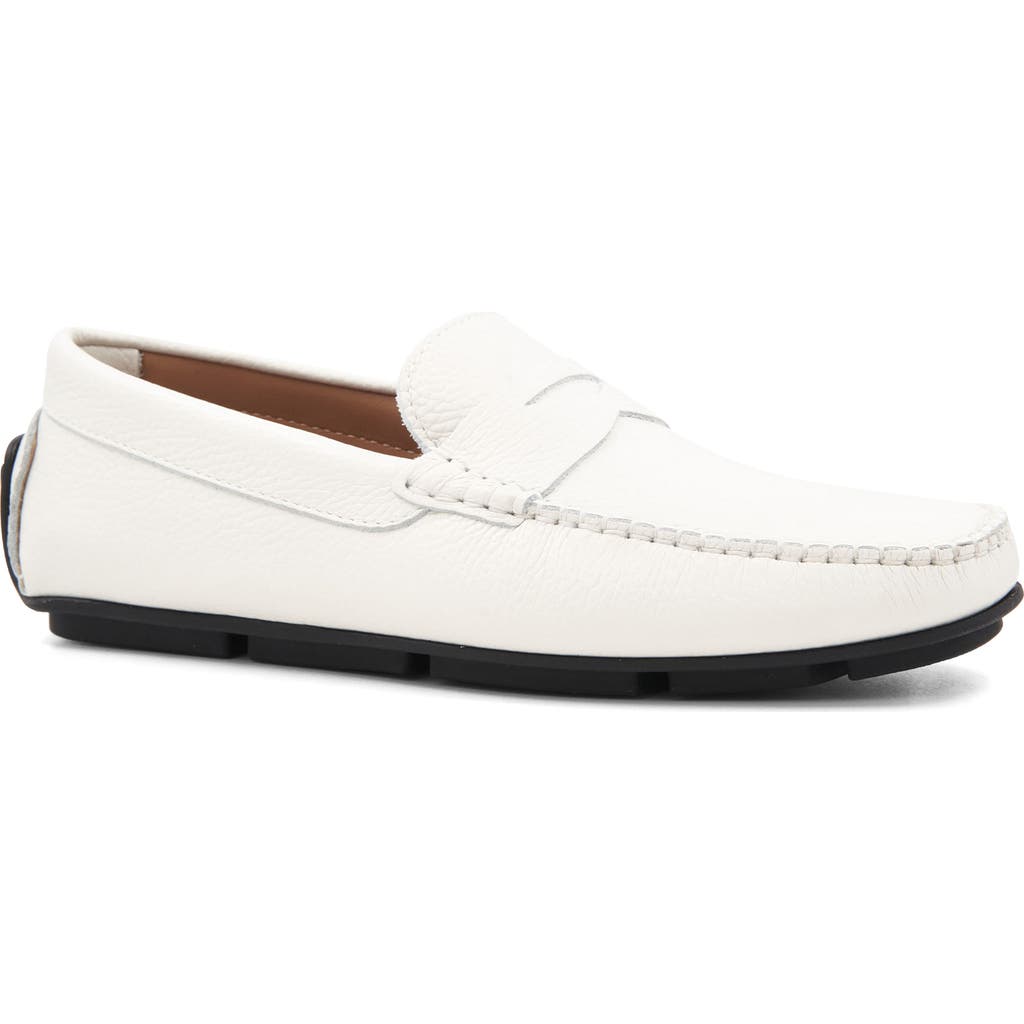 Bruno Magli Taranto Penny Loafer In Off White Pebbled