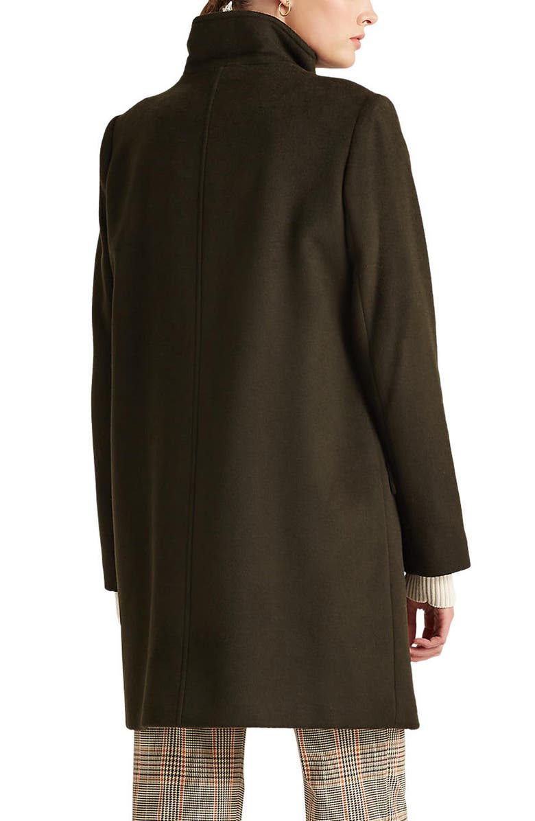 Lauren Ralph Lauren Tab Front Wool Blend Coat, Alternate, color,