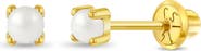 In Season Jewelry 14k Pronged Pearl Girl Earrings