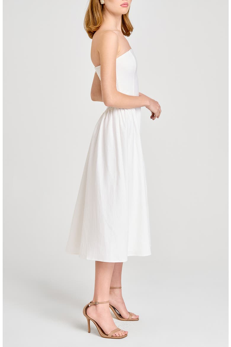 Giulia Strapless Linen Blend Midi Sundress, Alternate, color, IVORY