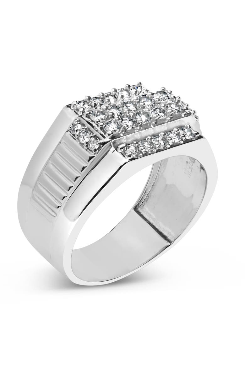 Men's Silver 1.00 Cttw Diamond Multi Row Band Ring, Alternate, color, Silver