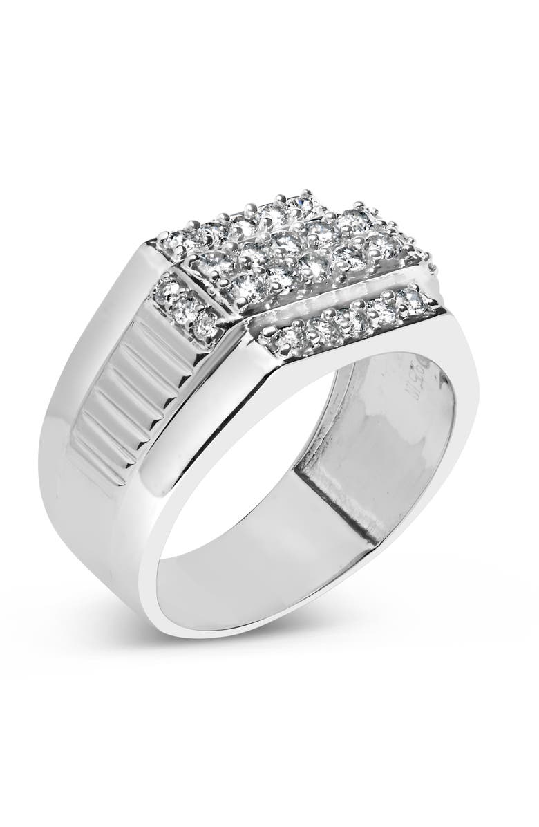 Haus of Brilliance Men's Silver 1.00 Cttw Diamond Multi Row Band Ring, Alternate, color, Silver