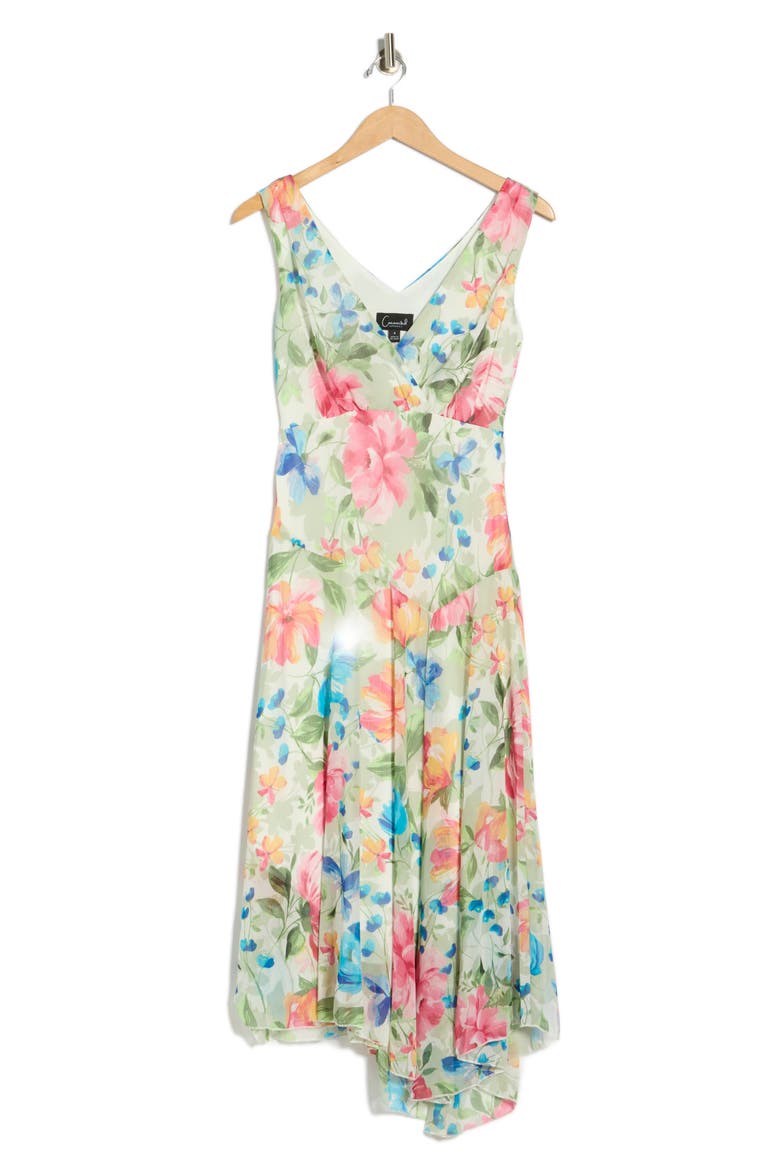 Yoryu Asymmetric Midi Dress, Alternate, color, SAGE