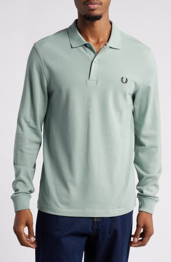 Fred perry long sleeve polo grey online