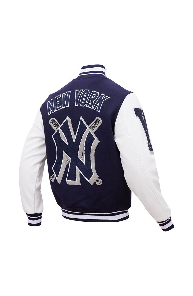 PRO STANDARD Men's Pro Standard Navy New York Yankees Mash Up Logo Varsity Full-Zip Jacket, Alternate, color, 