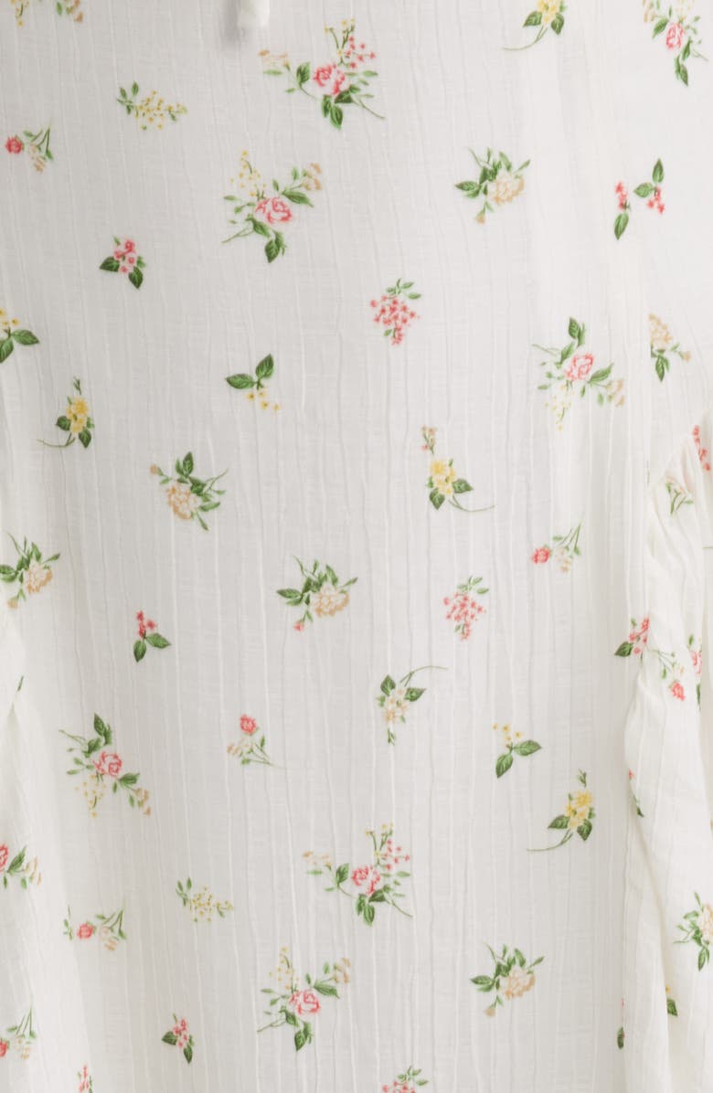 Lulus Floral Midi Dress, Alternate, color, White Multi